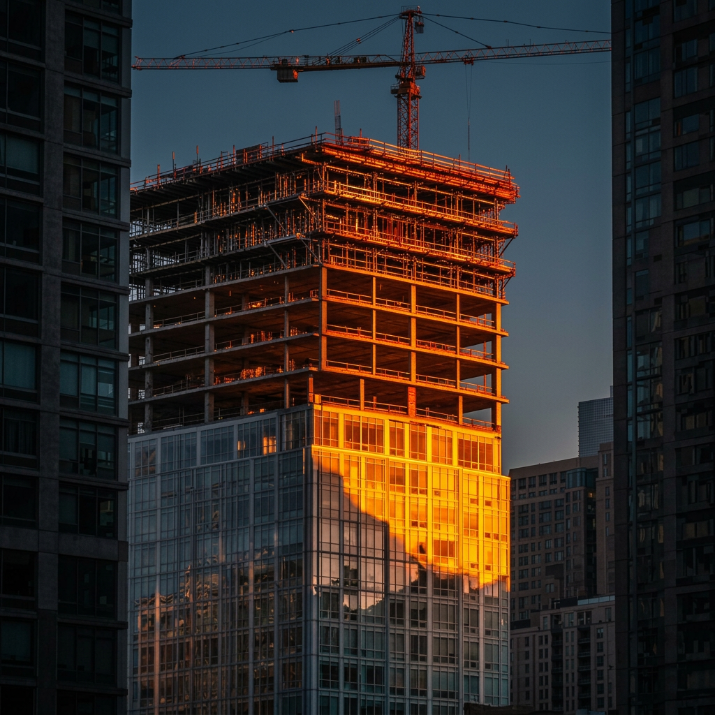 Modern architectural detail at dusk